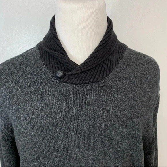 Jos A Bank Sweater Men Xl Gray  Long Sleeve 100% Cotton Pull Over Classic Work - Picture 2 of 11